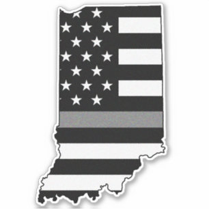 Thin Grey Line Flag Indiana Aufkleber