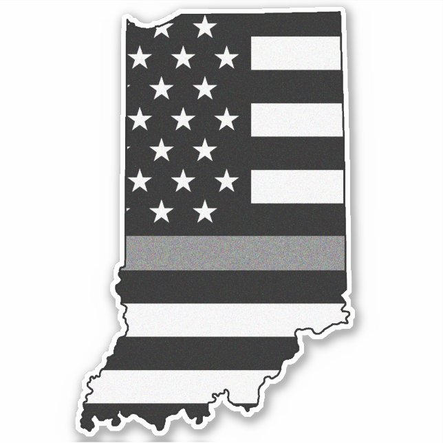 Thin Grey Line Flag Indiana Aufkleber (Vorderseite)