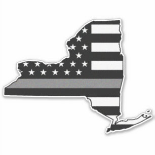 Thin Grey Line Flag New York Aufkleber