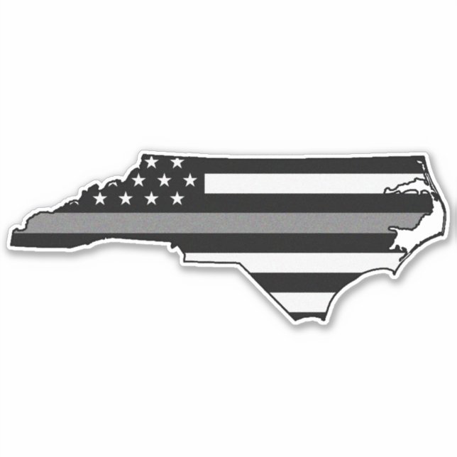 Thin Grey Line Flag North Carolina Aufkleber (Vorderseite)