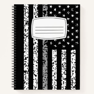 Thin Grey Line Flag Notizbuch