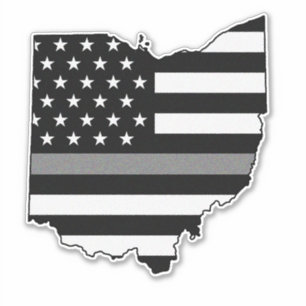 Thin Grey Line Flag Ohio Aufkleber