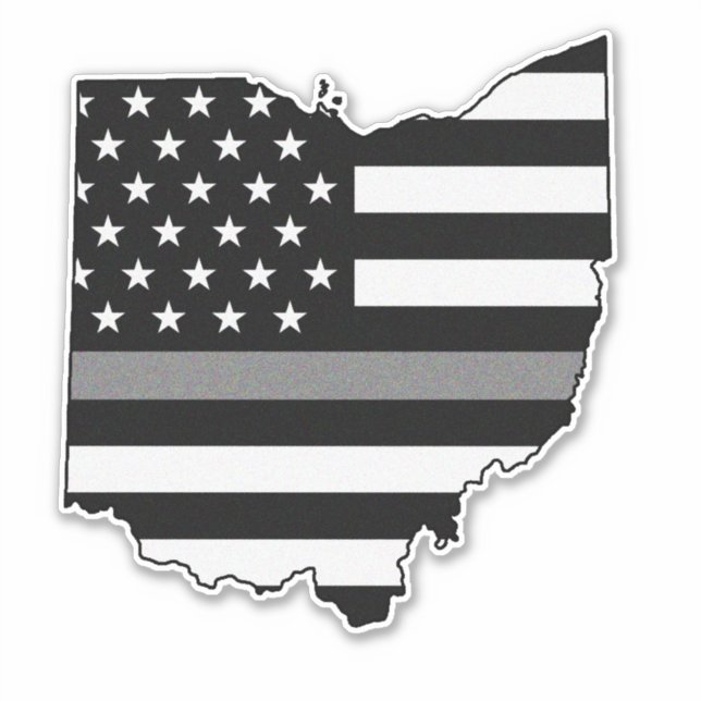 Thin Grey Line Flag Ohio Aufkleber (Vorderseite)
