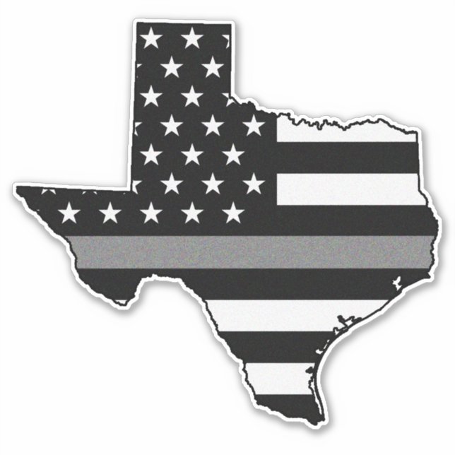 Thin Grey Line Flag Texas Aufkleber (Vorderseite)