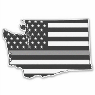 Thin Grey Line Flag Washington Aufkleber