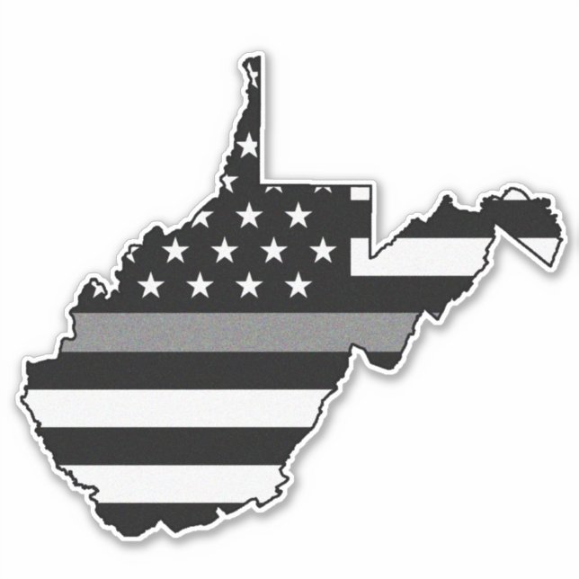 Thin Grey Line Flag West Virginia Aufkleber (Vorderseite)