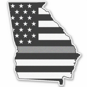 Thin Grey Line Georgia Flag Aufkleber