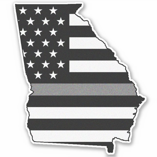 Thin Grey Line Georgia Flag Aufkleber (Vorderseite)