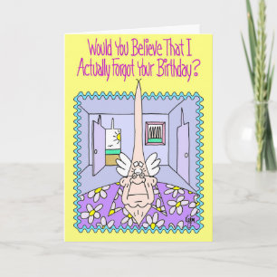 THIN HEAAED Belated Birthday Card Karte