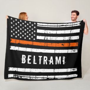 Thin Orange Line Flag Personalisiert Search Rescue Fleecedecke