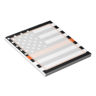 Thin Orange Line Search and Rescue USA Flag Notizblock