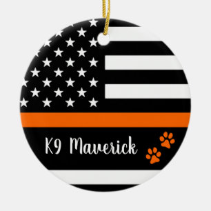 Thin Orange Line - Search & Rescue - SARS K9 Dog Keramik Ornament