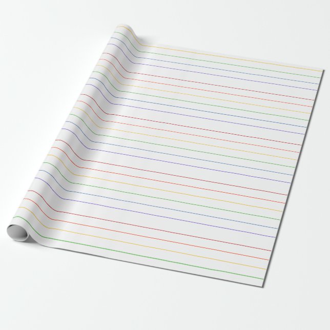 Thin Rainbow Stripes Geschenkpapier (Ungerollt)