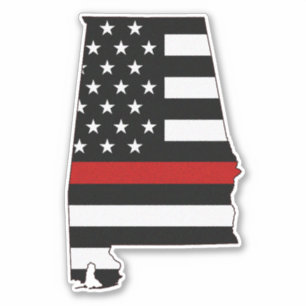 Thin Red Line Alabama Flag Aufkleber