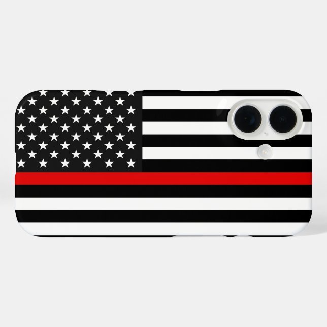 Thin Red Line American Flag Case-Mate iPhone Hülle (Rückseite (Horizontal))