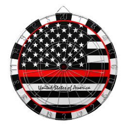 Thin Red Line & American Flag Firefighter / USA Dartscheibe