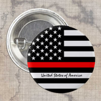 Thin Red Line & American Flag Fireman / USA