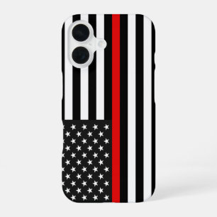 Thin Red Line American Flag iPhone 16 Hülle