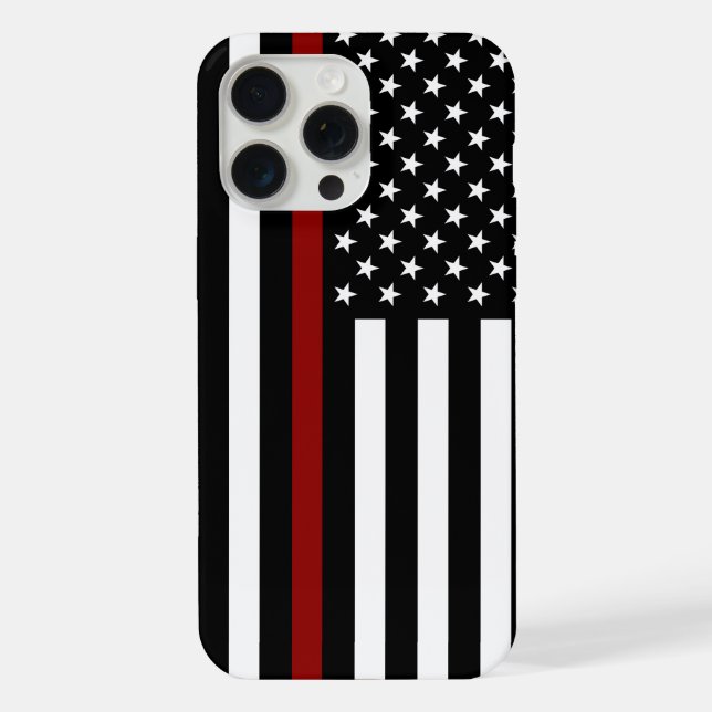 Thin Red Line American Flag iPhone Hülle (Rückseite)
