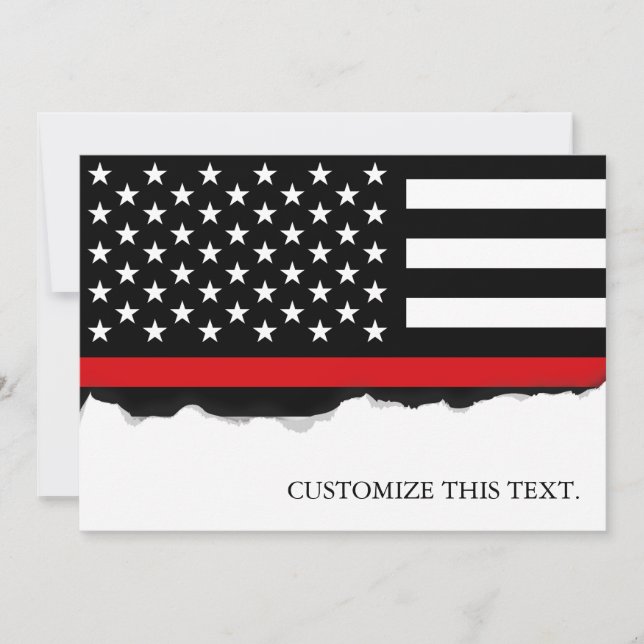 Thin Red Line American Flag Karte (Vorderseite)
