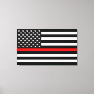 Thin Red Line American Flag Leinwanddruck