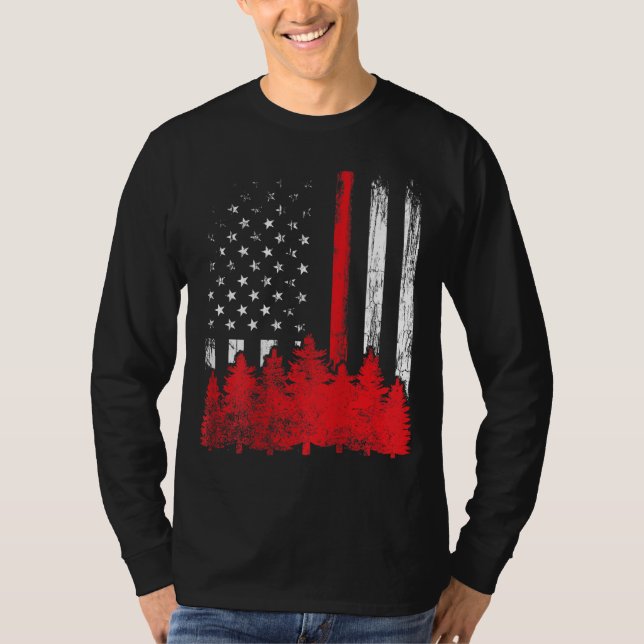 Thin Red Line American Flag Wildland Firefighter G T-Shirt (Vorderseite)