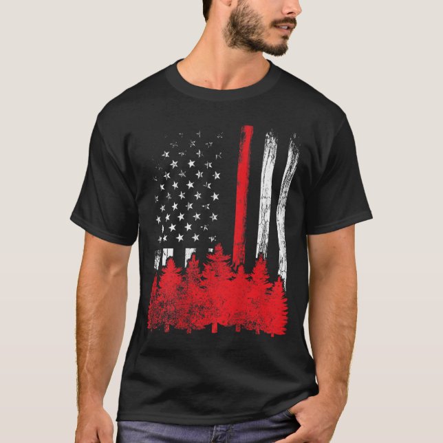 Thin Red Line American Flag Wildland Firefighter G T-Shirt (Vorderseite)