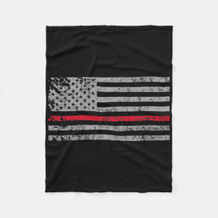 Thin Red Line American USA Flaggen Fireman Unterst Fleecedecke