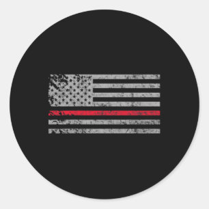 Thin Red Line American USA Flaggen Fireman Unterst Runder Aufkleber