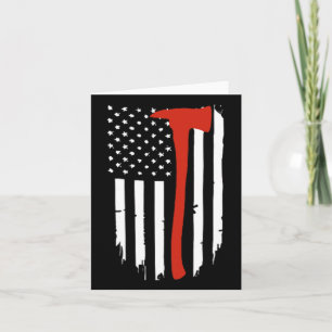 Thin Red Line Ax American Flag Patriot Feuerwehr Karte