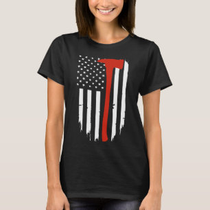 Thin Red Line Ax American Flag Patriot Feuerwehr T-Shirt