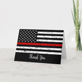 Thin Red Line Feuerwehr Feuerwehrmann Vielen Dank Karte