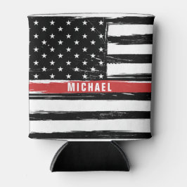 Thin Red Line Feuerwehrflaggengrunge personalisier Dosenkühler