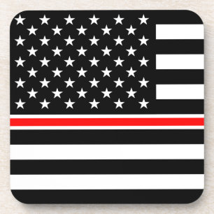 Thin Red Line Feuerwehrleute Heroes American Flag Getränkeuntersetzer