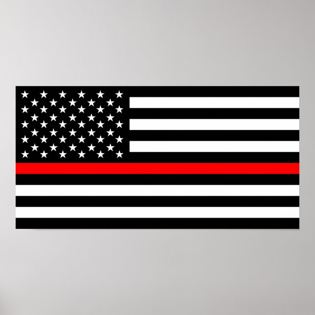 Thin Red Line Feuerwehrmann usa vereint Poster (Vorne)