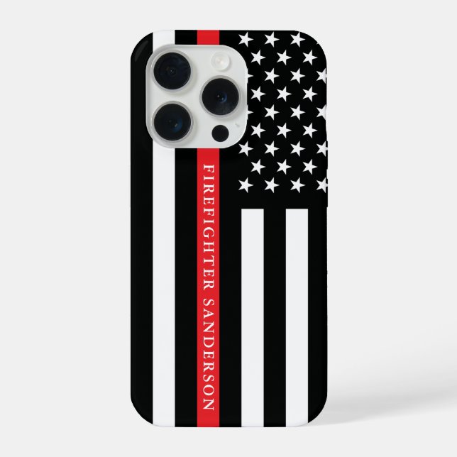 Thin Red Line Fire Department Fireman Firefighter iPhone Hülle (Rückseite)