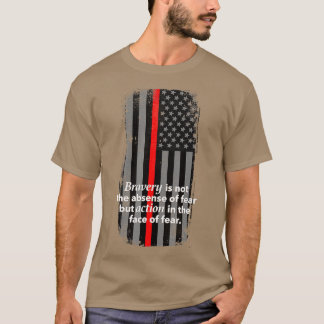 Thin Red Line Firefighter American Flag Patriot T-Shirt