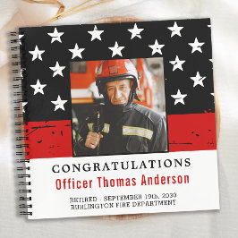 Thin Red Line Firefighter Retirement Foto Guest Notizbuch