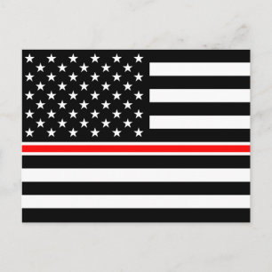 Thin Red Line Flag: Feuerwehrhelden-Gedenkstätte Postkarte