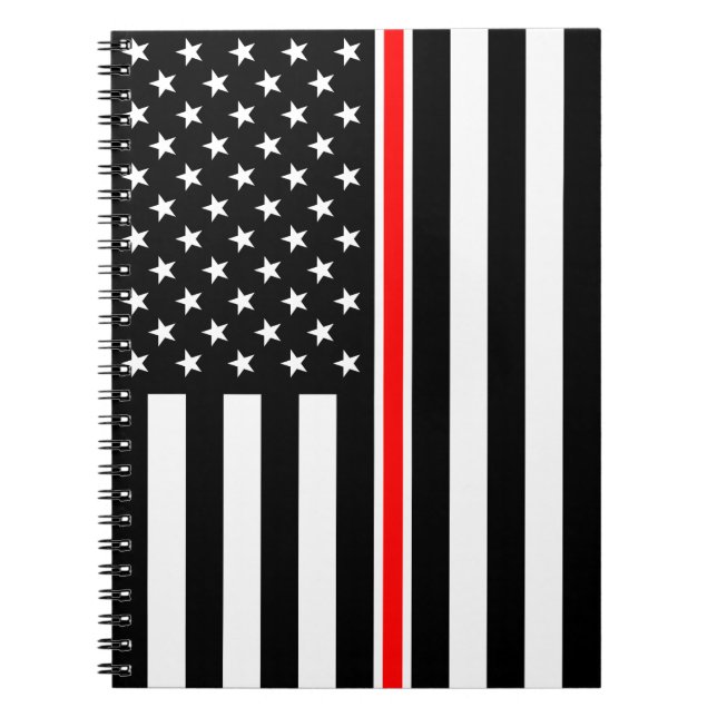 Thin Red Line Flag: Feuerwehrheldengedächtnis Notizblock (Vorderseite)
