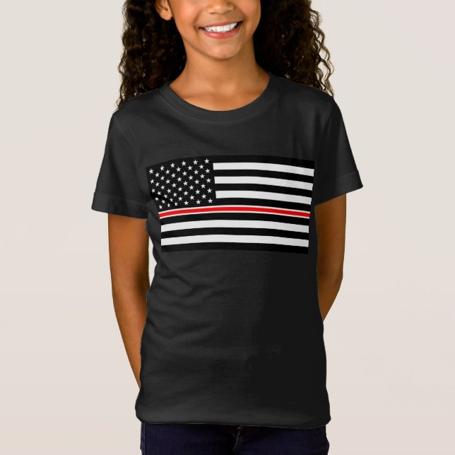 Thin Red Line Flag: Feuerwehrheldengedächtnis T-Shirt (Vorderseite)