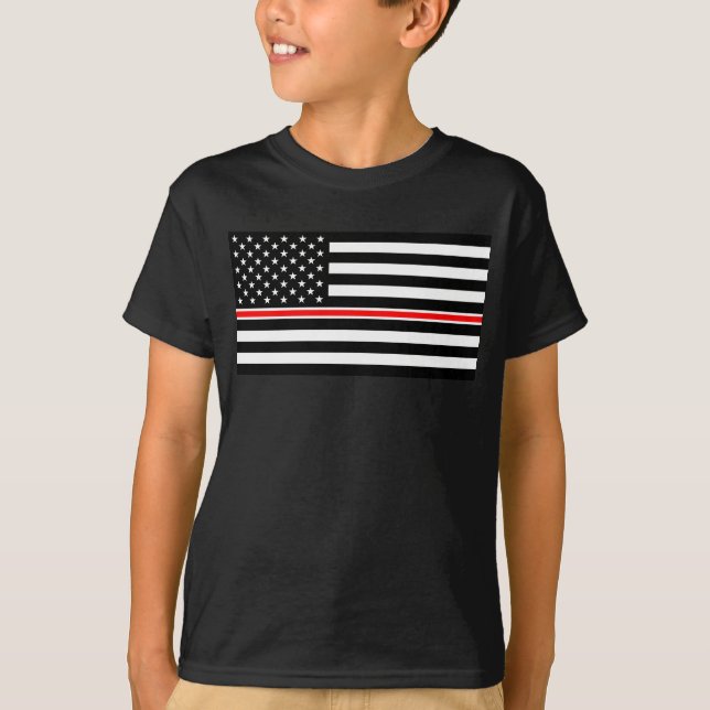 Thin Red Line Flag: Feuerwehrheldengedächtnis T-Shirt (Vorderseite)