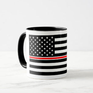 Thin Red Line Flag: Feuerwehrheldengedächtnis Tasse