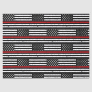 Thin Red Line Flag Fireman Retirement Firefighter Seidenpapier