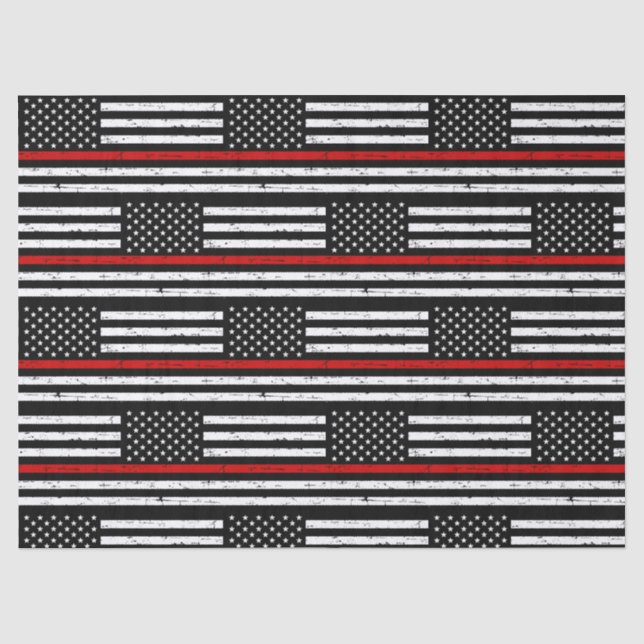 Thin Red Line Flag Fireman Retirement Firefighter Seidenpapier (Vorderseite)