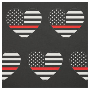 Thin Red Line Flag Herz Stoff