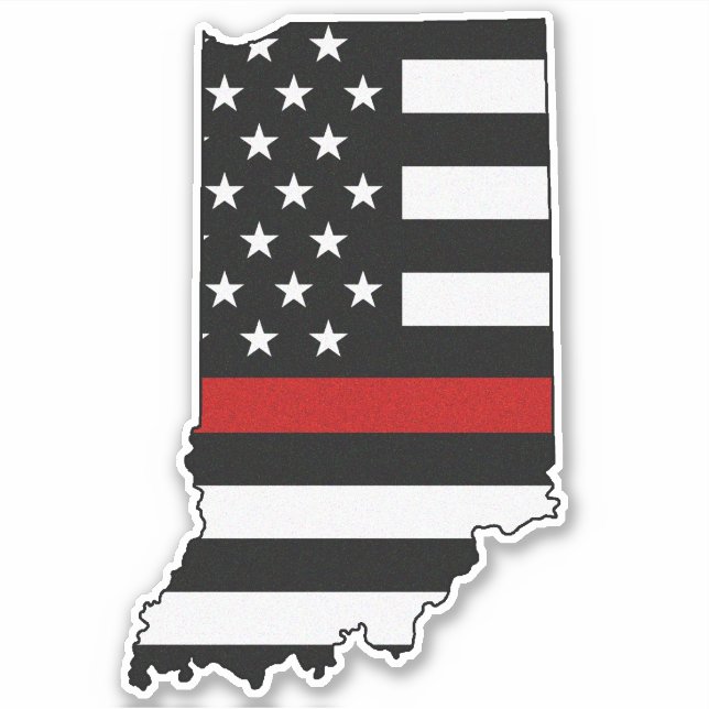 Thin Red Line Flag Indiana Aufkleber (Vorderseite)