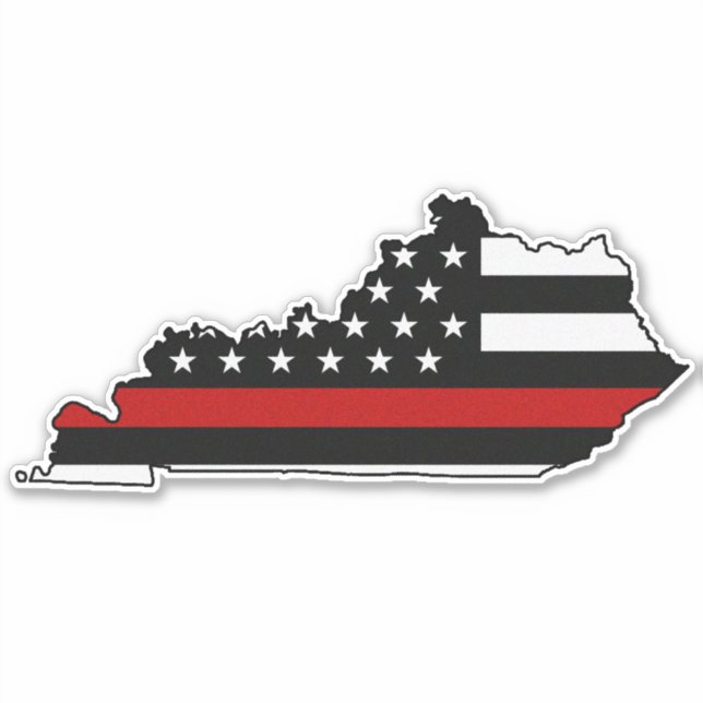 Thin Red Line Flag Kentucky Aufkleber (Vorderseite)