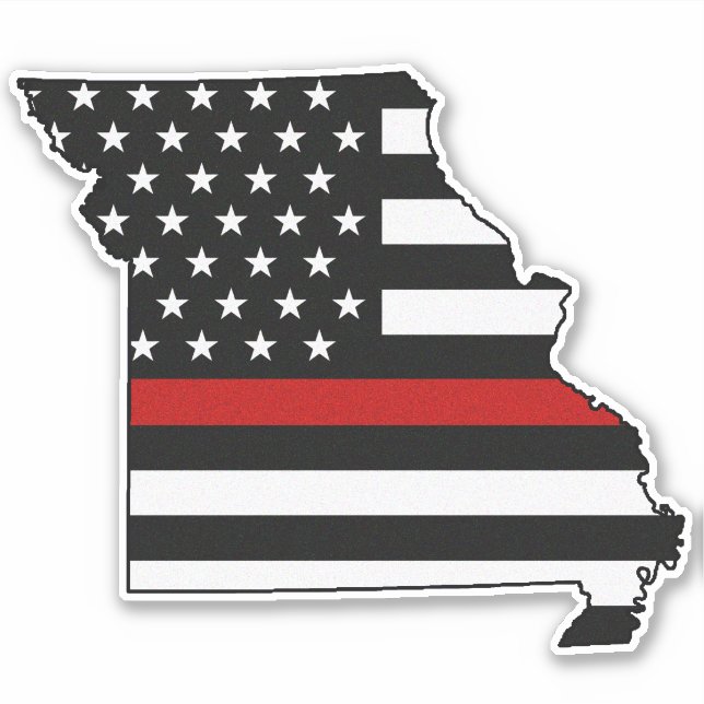 Thin Red Line Flag Missouri Aufkleber (Vorderseite)