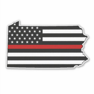 Thin Red Line Flag Pennsylvania Aufkleber